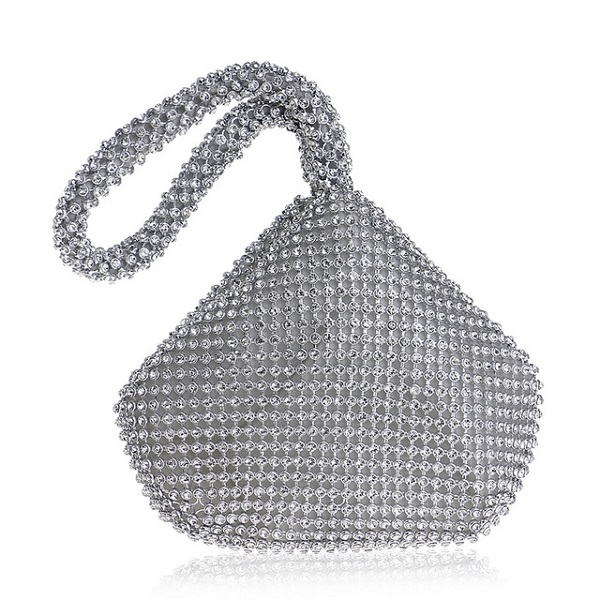 Mini Clutch Silver Rhinestone Hand Bag - Bries Jewelry